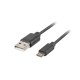 Lanberg cable USB 1,8 m 2.0 Micro-USB A USB C Negro ca-usbm-20cu-0018-bk